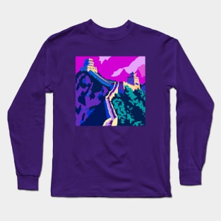 Great Wall of China Pop Art Long Sleeve T-Shirt